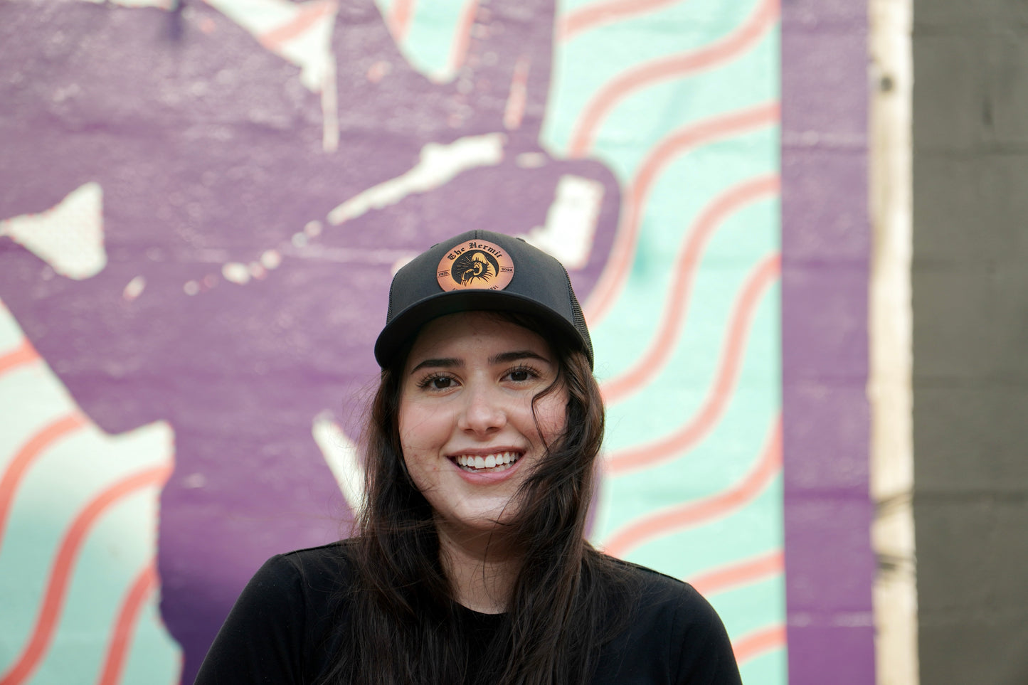 Woman wearing The Hermit Black Hat
